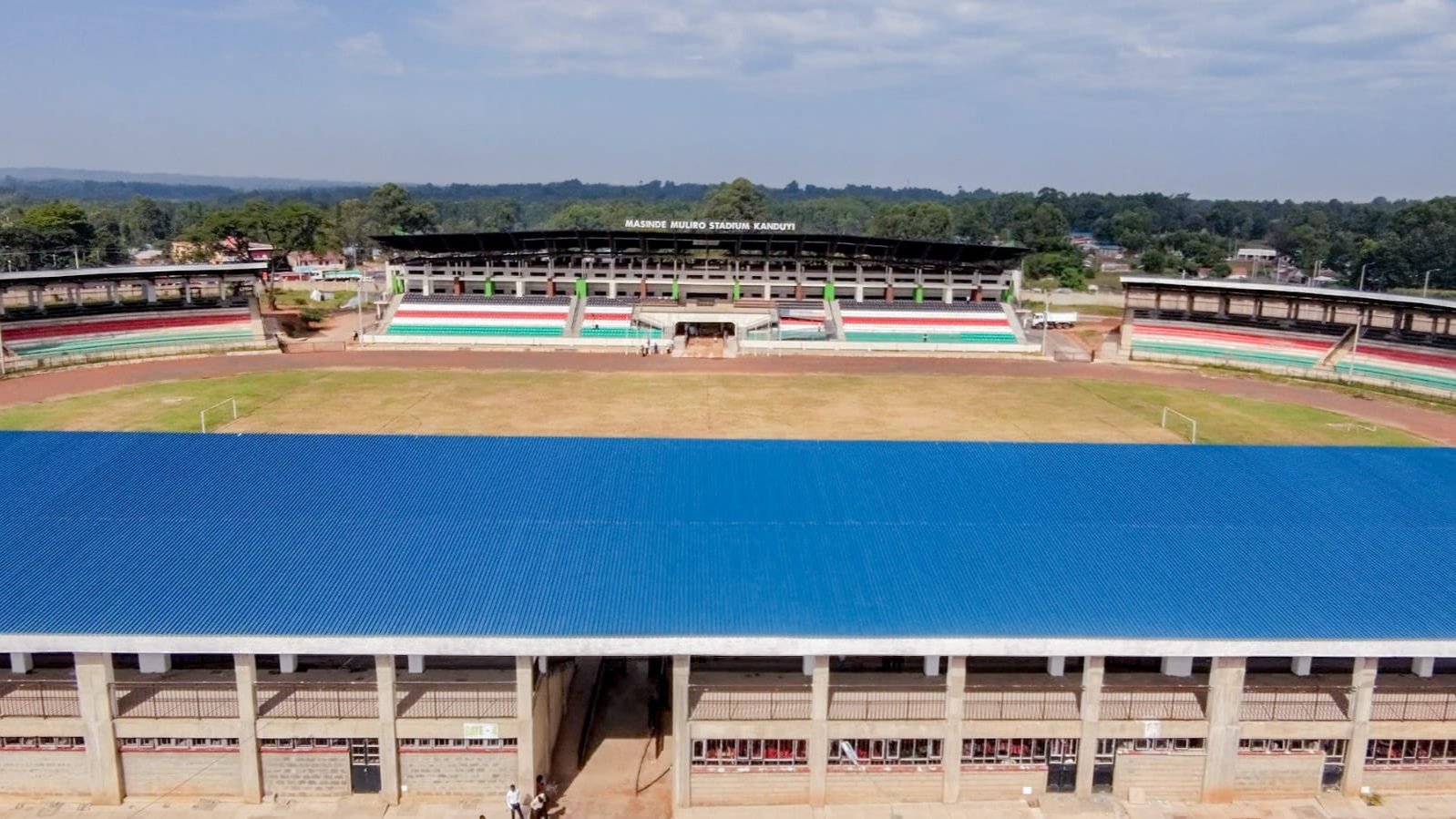 Aerial view of Masinde Muliro Stadium in Kanduyi, Bungoma County