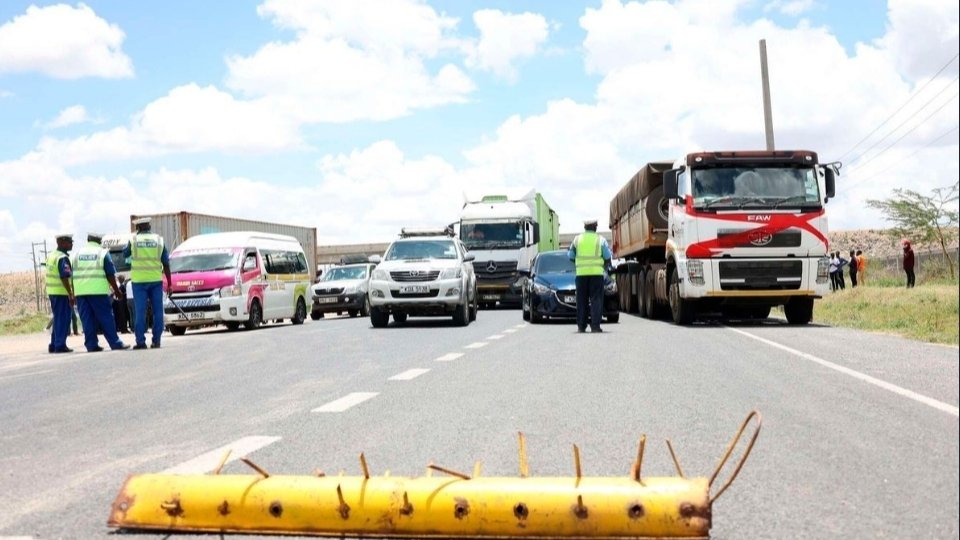 Traffic police road block