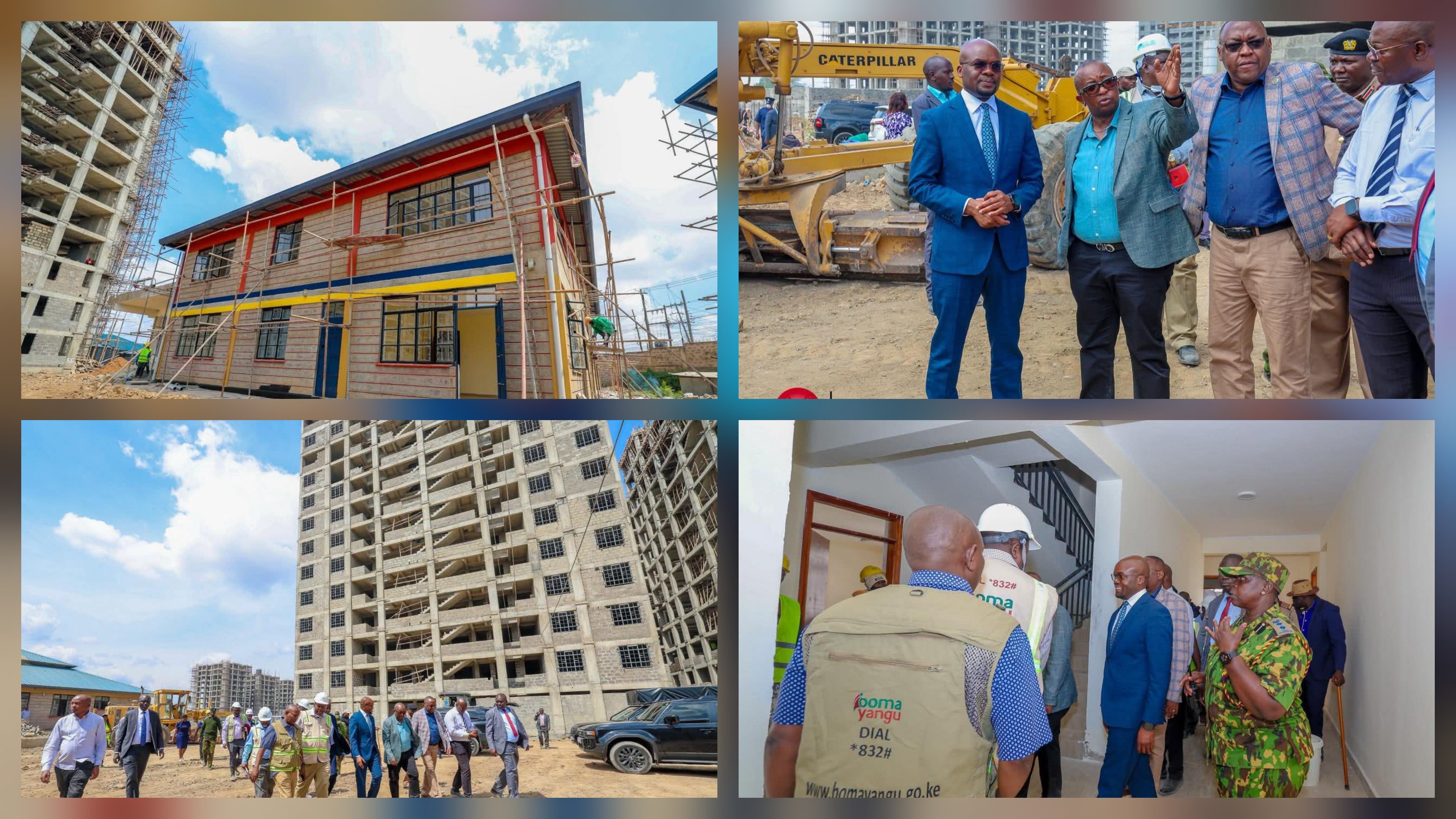 Aerial view of the newly completed Boma Yangu Mukuru Estate Phase 2 apartment blocks in South B, Nairobi, awaiting presidential handover.