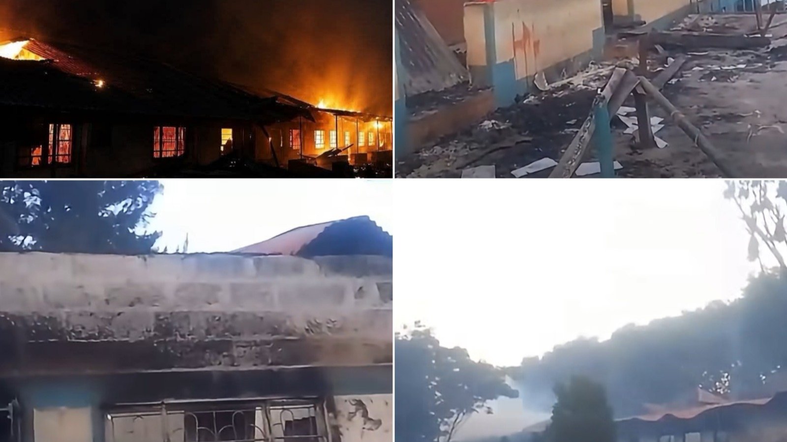 Fire engulfs buildings at Jomo Kenyatta Boys High School in Bahati, Nakuru County, on July 13, 2026.