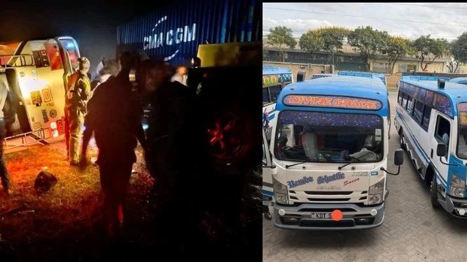 Emergency responders at the site of the multi-vehicle crash involving a Rembo Shuttle bus and trailer along Mombasa Road, June 7, 2026