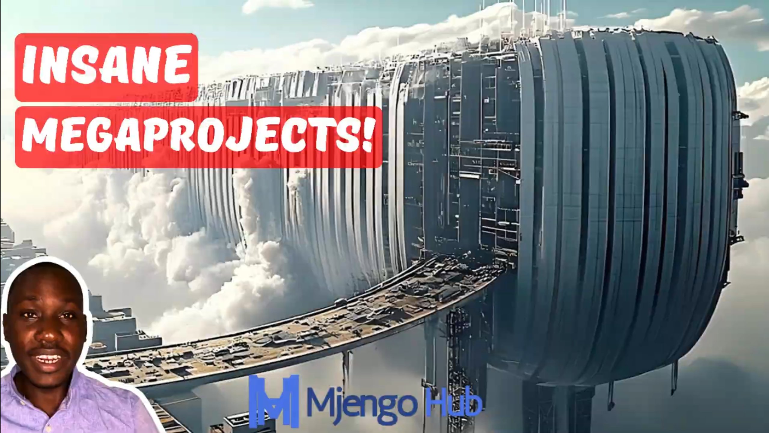 An image depicting the insane mega infrastructure projects, like floating highways, dams and AI models that were carried out in 2025.