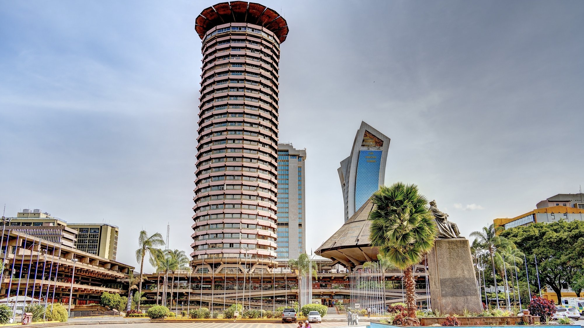 Exterior view of the Kenyatta International Convention Centre tower in Nairobi.