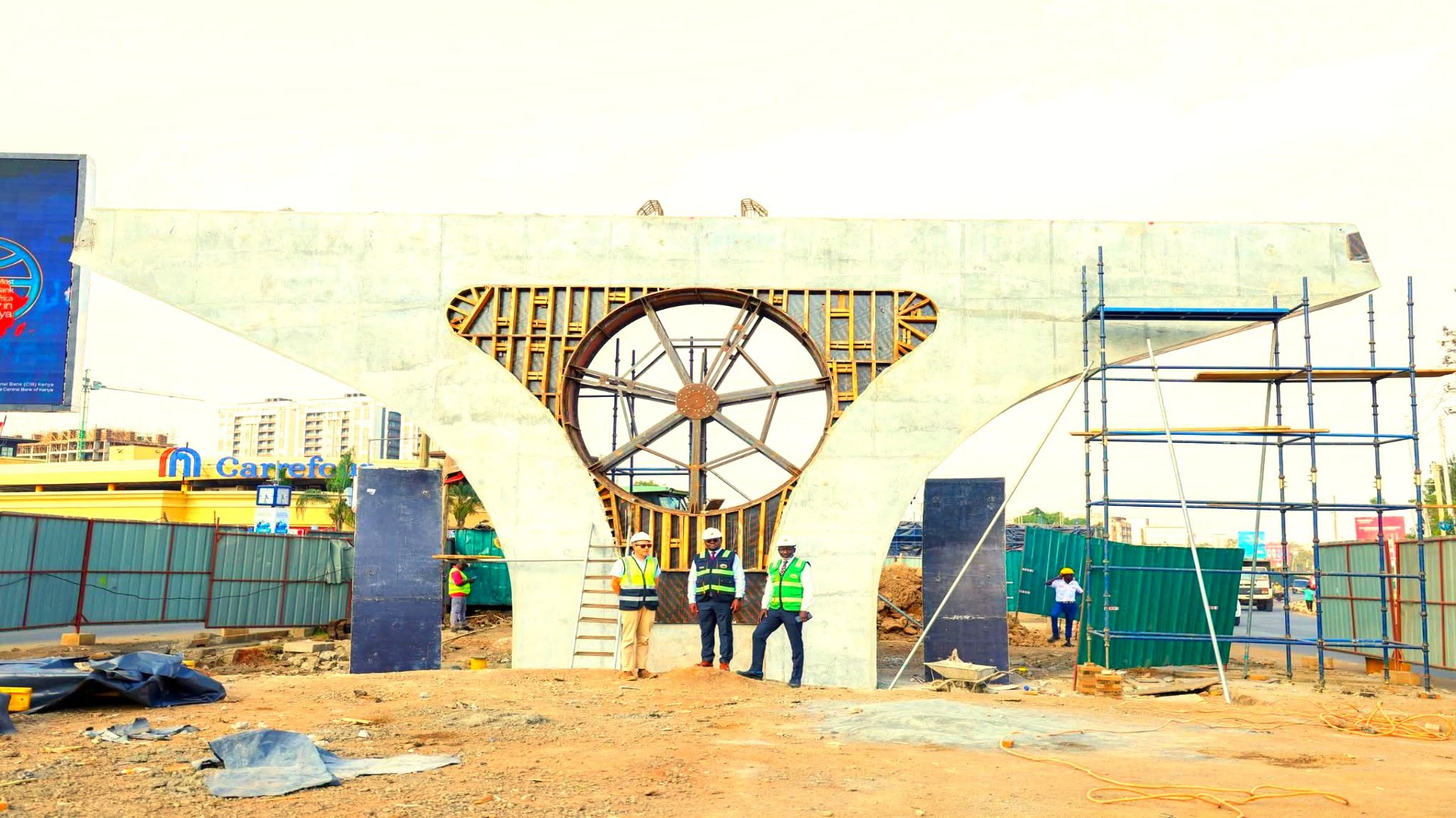 View the Ongoing Flyover Construction Near Junction Mall, along Ngong Road by KURA.