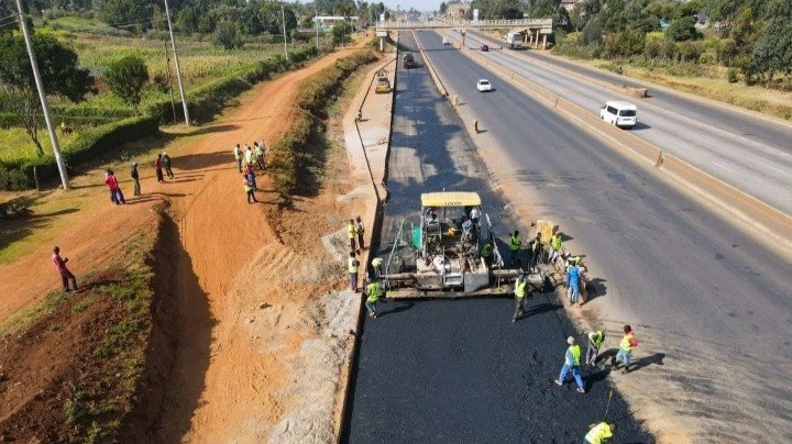 Artist's impression of the Nairobi-Mau Summit Highway showing modern lanes, interchanges, and vehicles traveling along the new road.