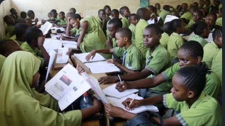 "Children engaged in a competency-based education classroom, working on individual projects and skill-based learning activities