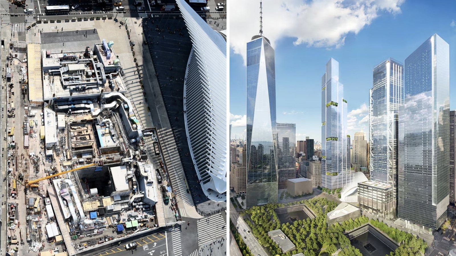 Aerial view of the 2 World Trade Center under construction in Lower Manhattan, July 27, 2026.