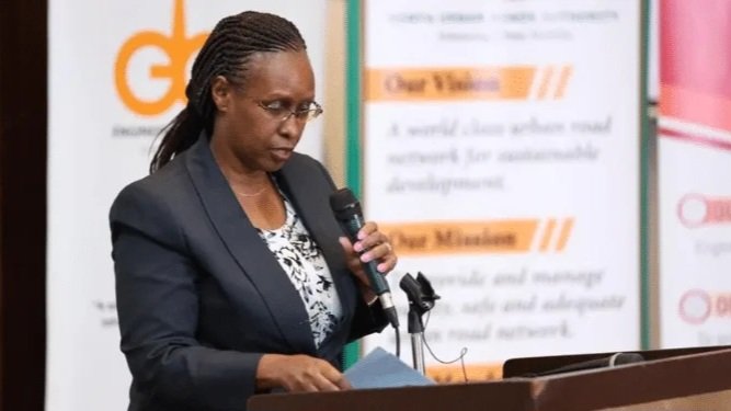 Engineers Board of Kenya official addressing a press conference regarding university accreditation.