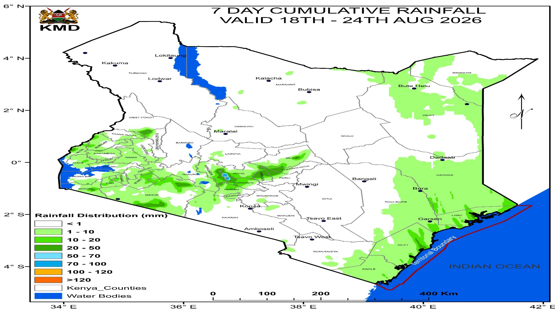 Kenya Met Releases 7-Day Outlook as Rainfall Threats Vary Across Regions