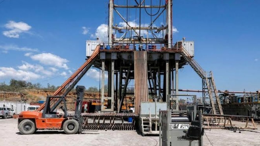Kenya Electricity Generating Company PLC (KenGen) drilling rig, drilling a new geothermal well to generate steam for electricity generation at the Kengen fields in Olkaria, Naivasha in this picture taken on February 21, 2025.
