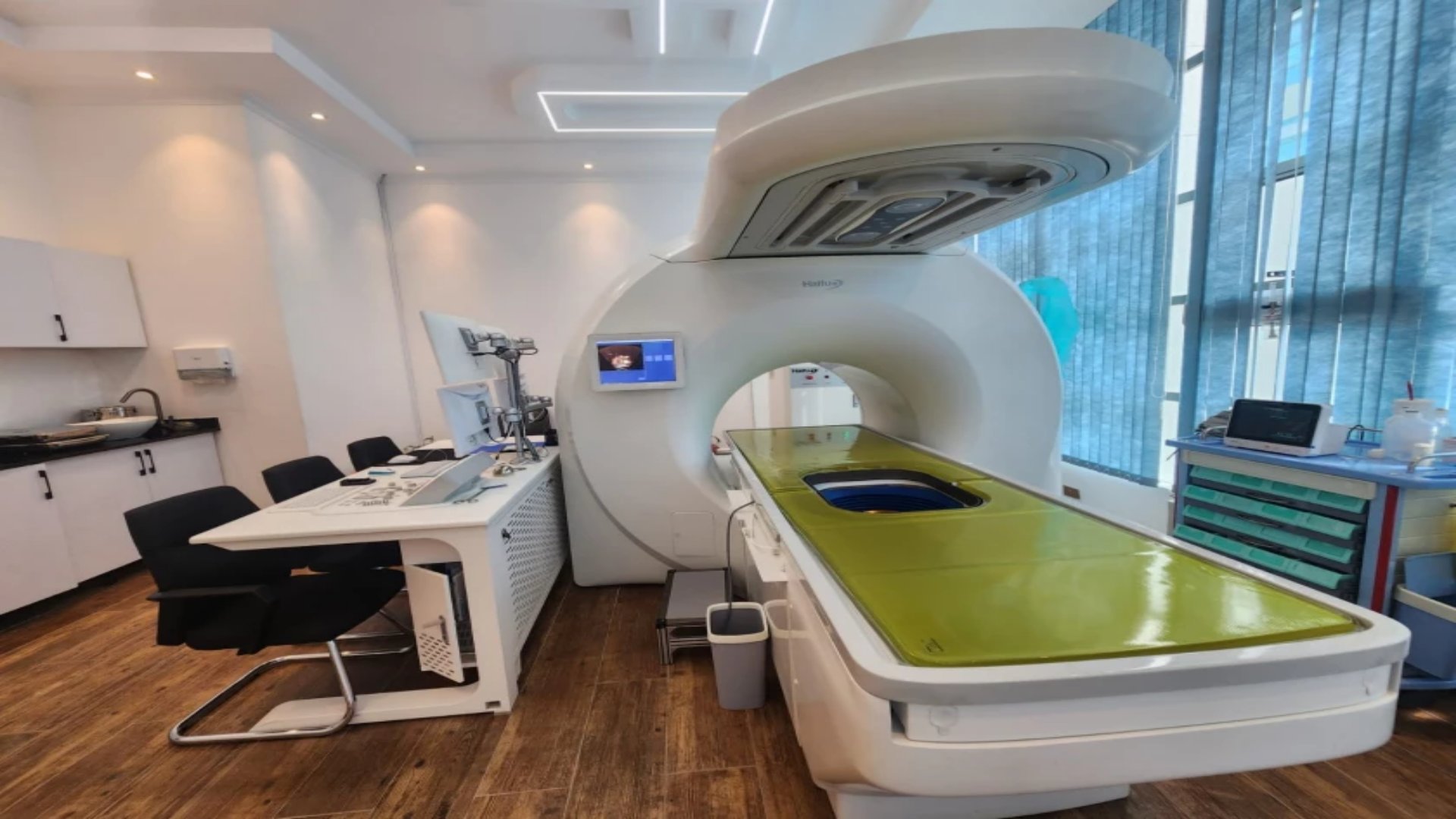 A modern High-Intensity Focused Ultrasound machine in a clean clinical environment.