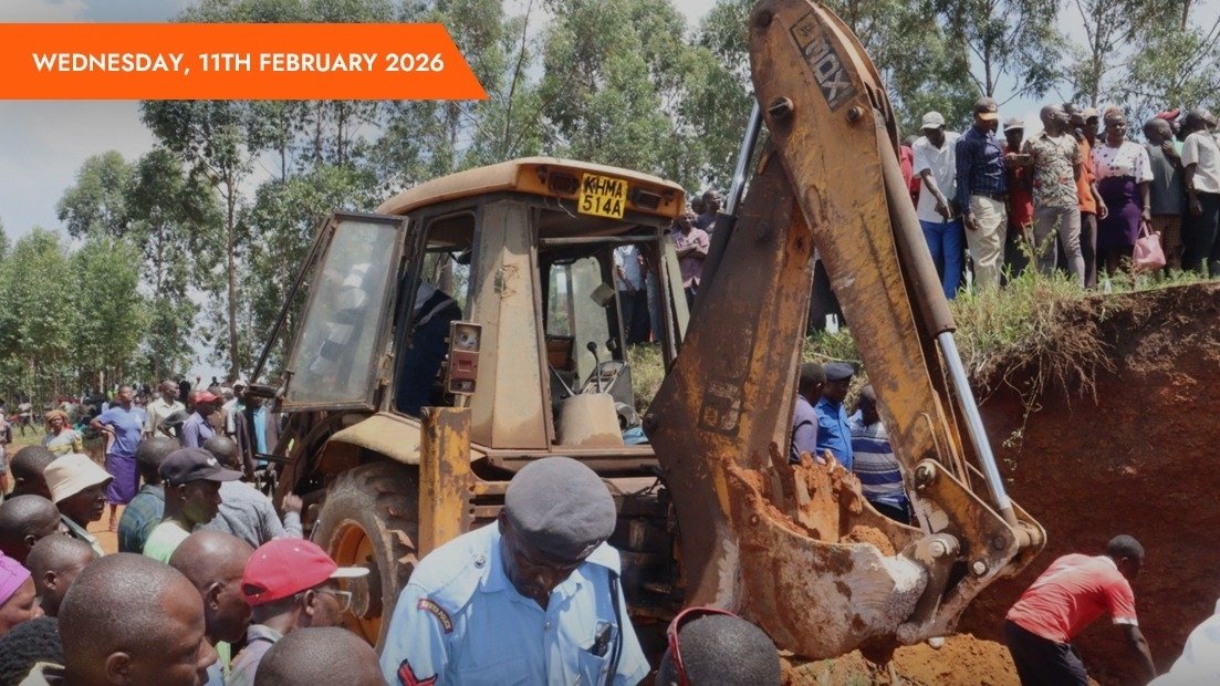 People gather at the scene during the search and recovery operation