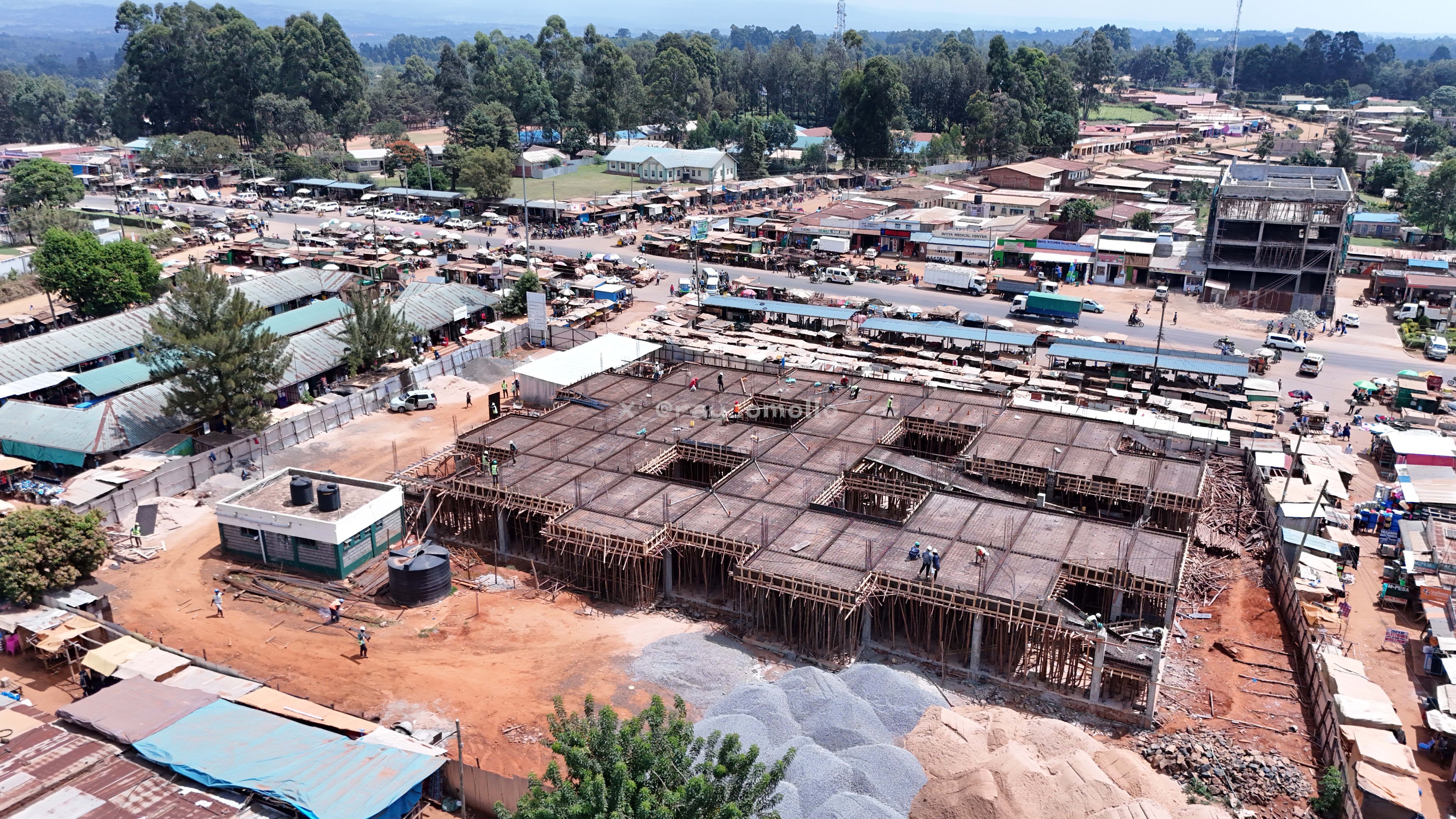Kiminini Centre Market Reaches 20% Completion in Trans-Nzoia