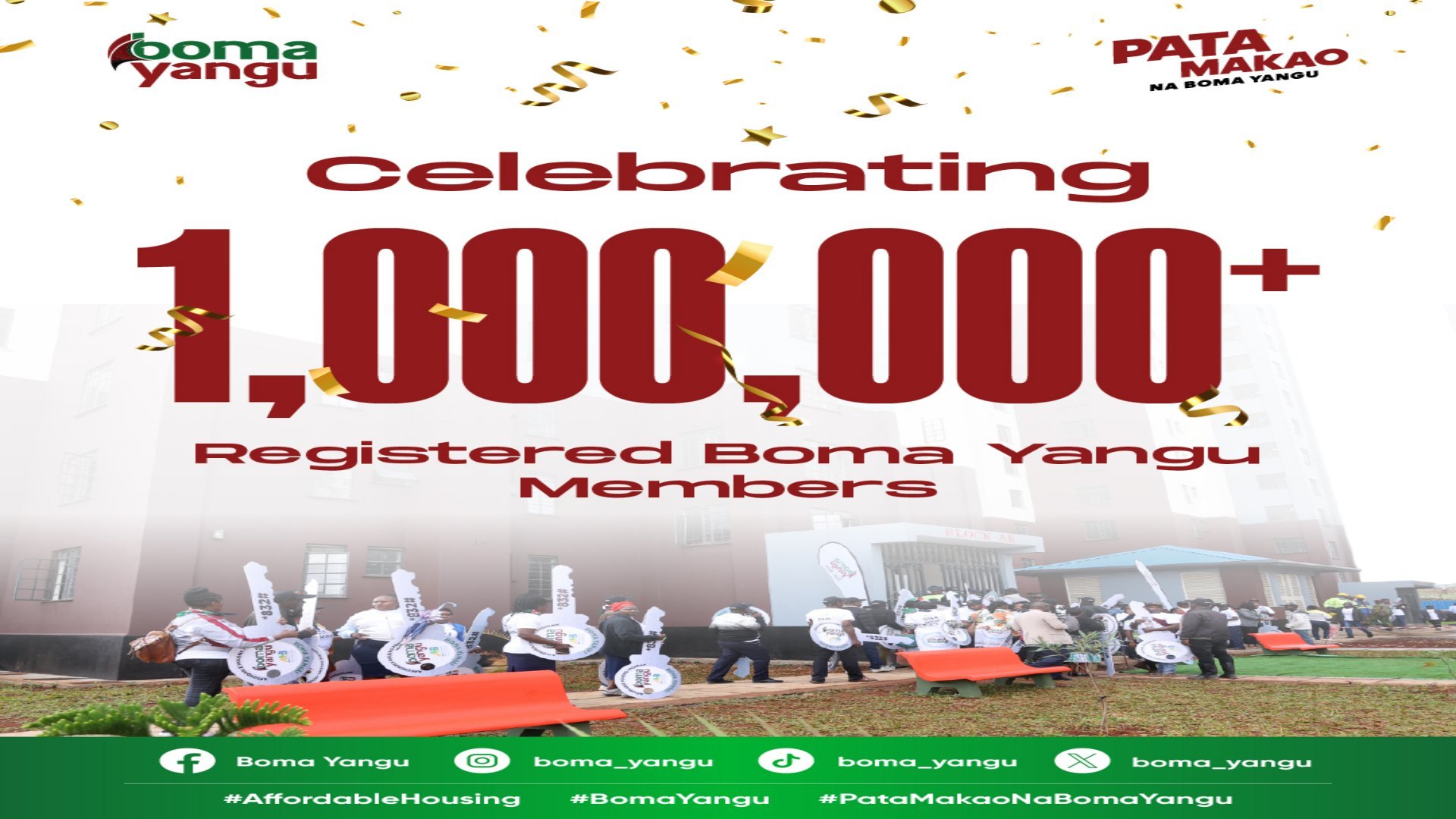 The affordable housing scheme in Kenya reaches 1 million registration mark.