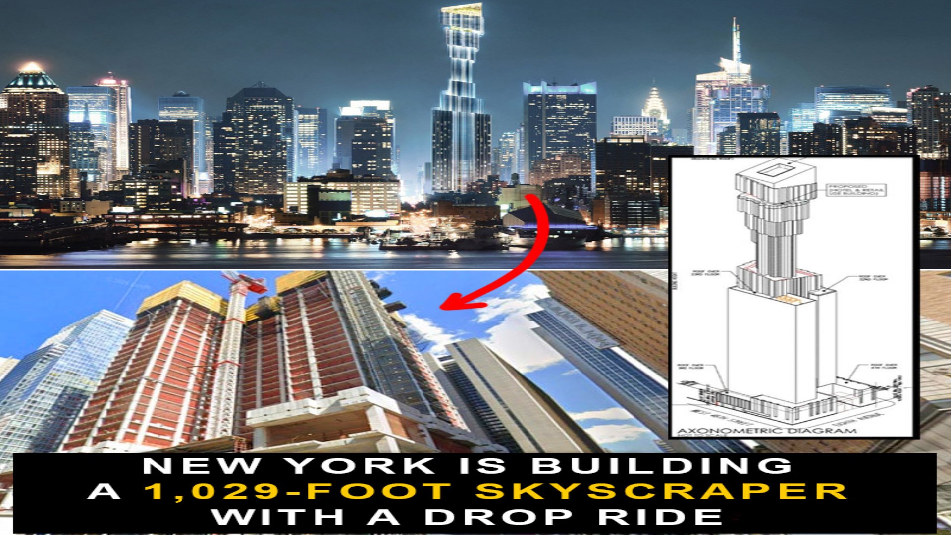 New York Constructs 1,029-Foot Skyscraper Featuring Drop Ride in Sky