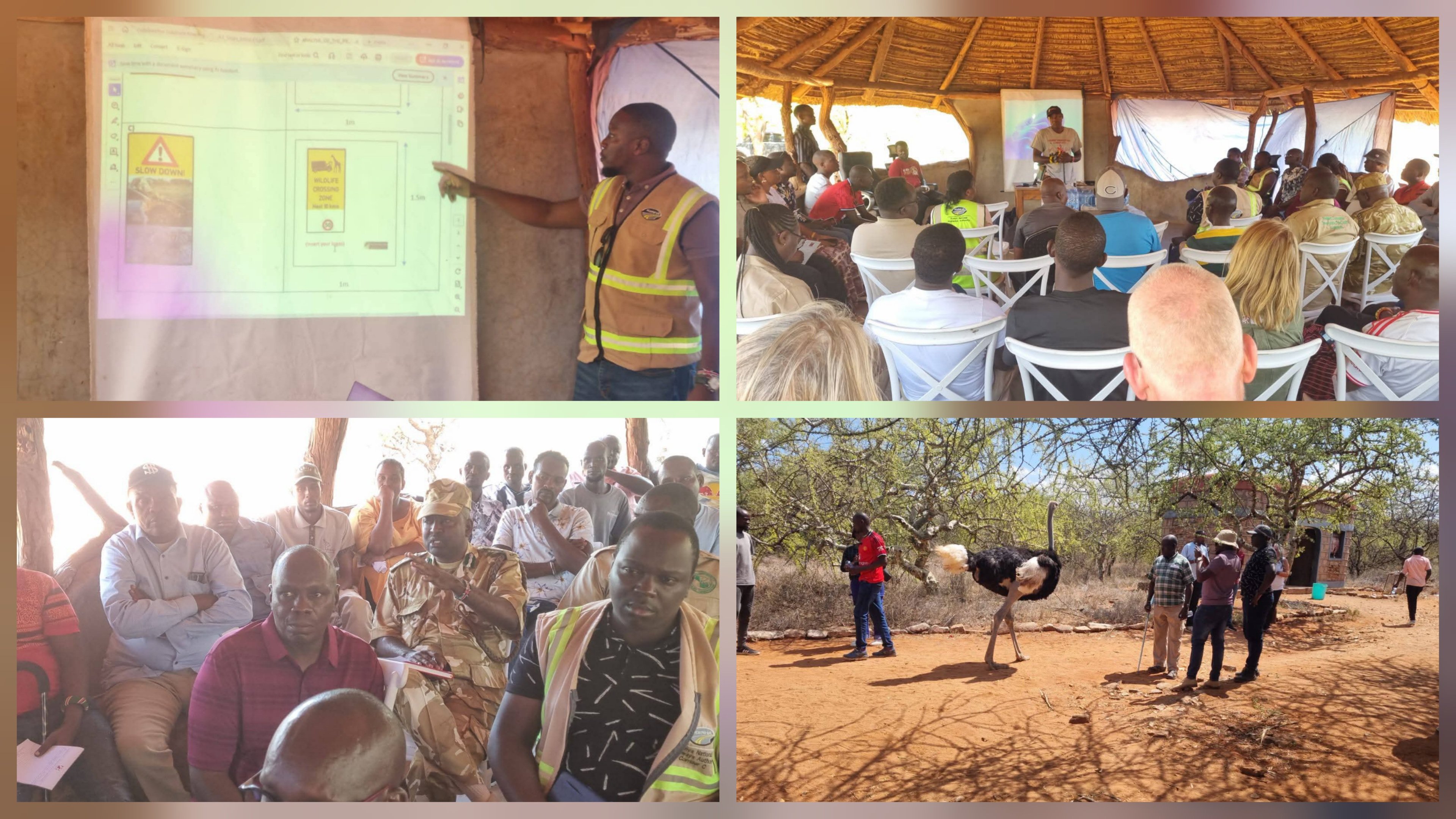 KeNHA personnel educates community stakeholders on road safety during the Northern Kenya Road Watch tour