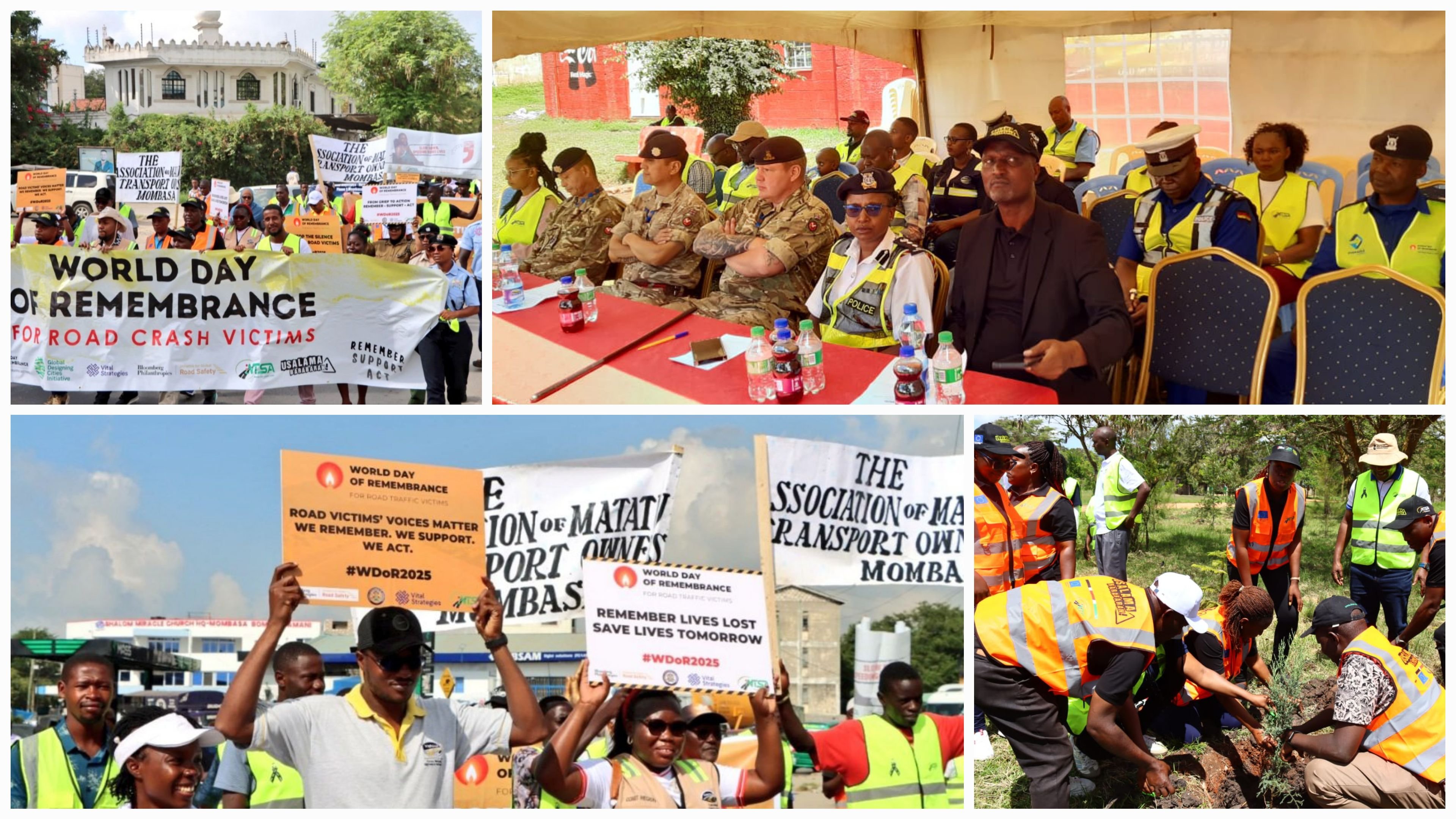 Image gallery of the KeNHA team, joined other road safety partners in commemorating the 2025 World Day of Remembrance for Road Traffic Victims