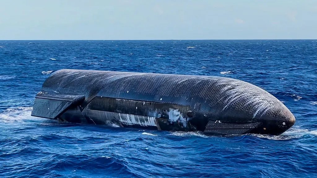 SpaceX Starship upper stage floating in the Indian Ocean after completing Flight 13.