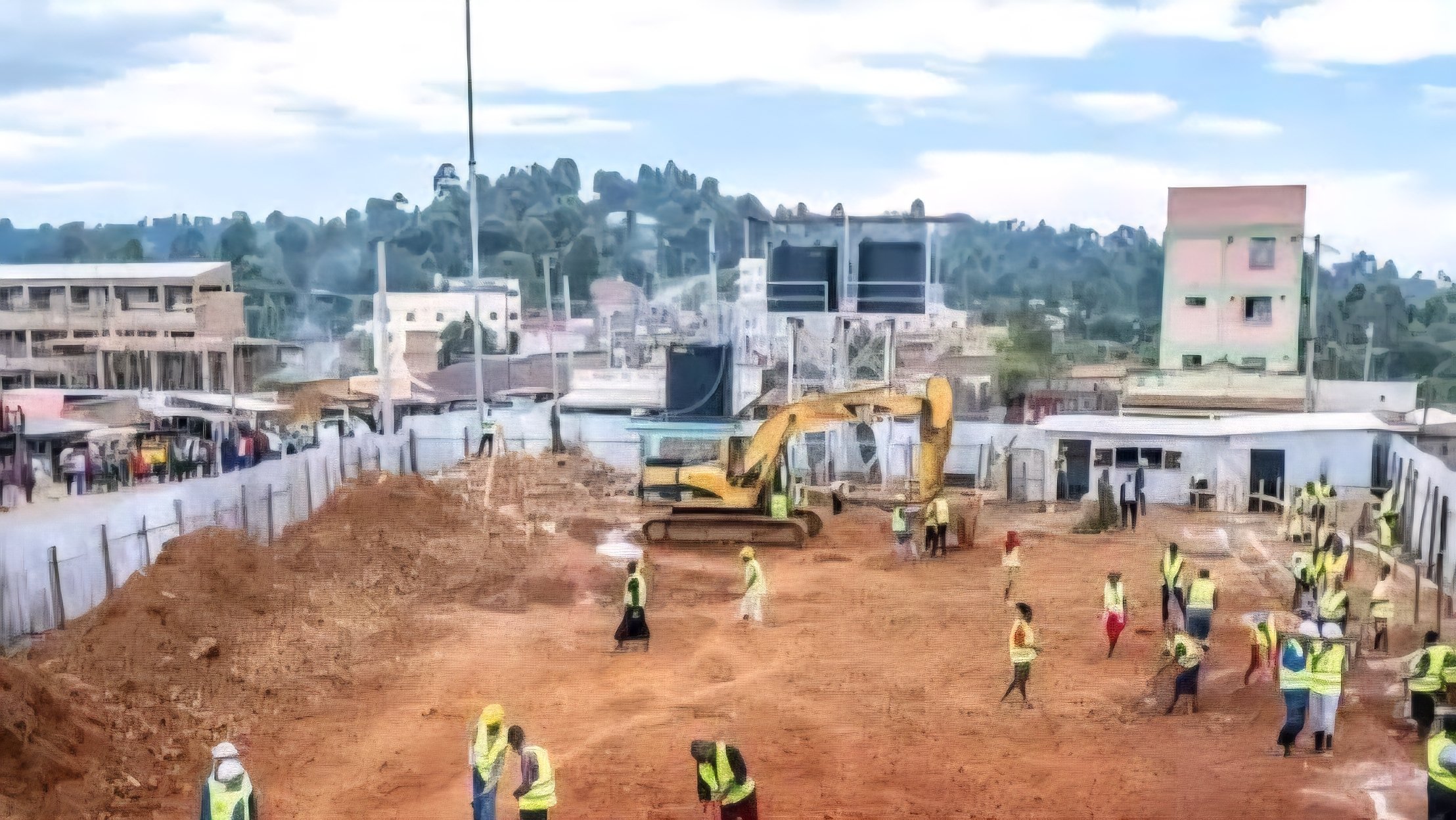A construction site in Kisii County showing cleared ground and early foundation works for a residential development project.