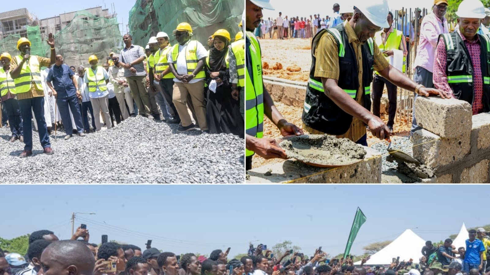 President William Ruto laying foundation stone at Garissa University construction site