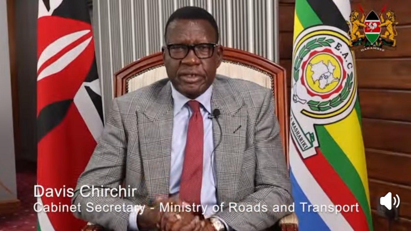 Cabinet Secretary Davis Chirchir speaking during a transport sector briefing in Nairobi.