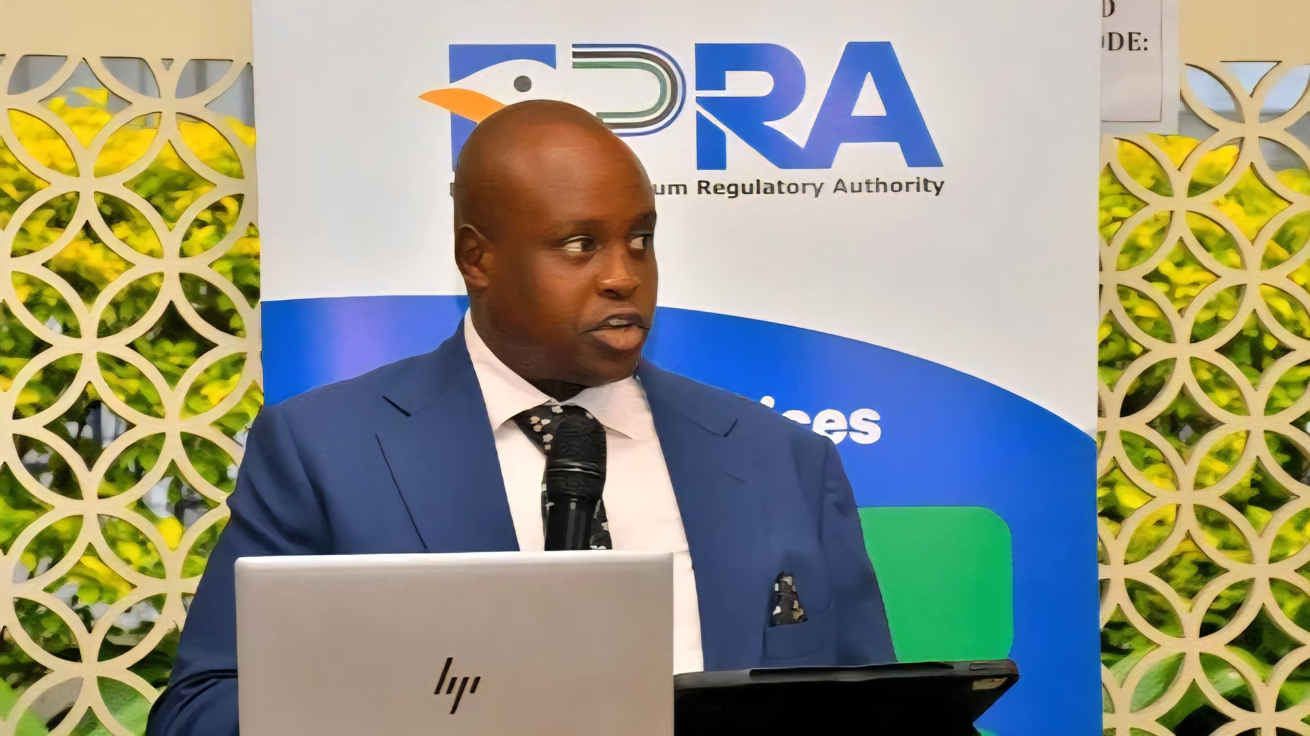 EPRA Director General Daniel Kiptoo speaking at a podium during a press briefing regarding fuel price stability and energy regulations in Kenya.