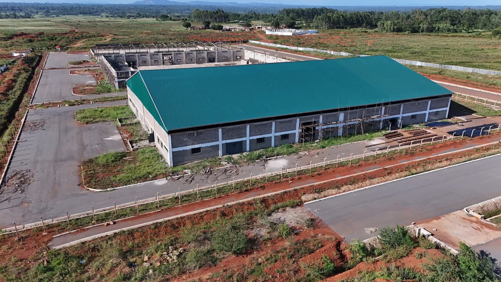 Construction site of Nasewa Export Processing Zone in Busia County showing ongoing warehouse and infrastructure works