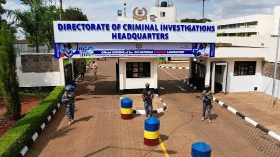 Exterior view of the Directorate of Criminal Investigations headquarters in Nairobi, Kenya.