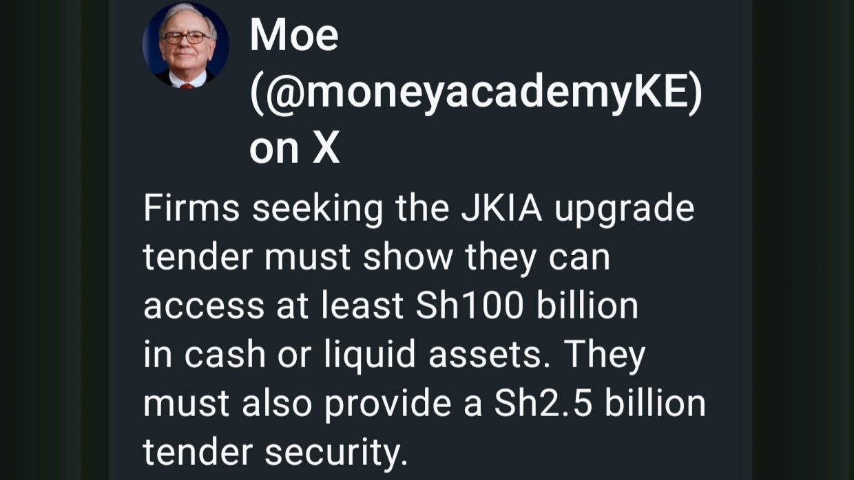 Bidders for Sh154bn JKIA Upgrade Must Prove Sh100 Billion Cash Liquidity