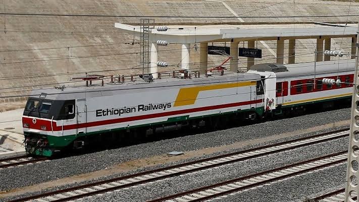 A train on the 756-kilometre electrified Ethiopia-Djibouti railway, which now handles more than 1,800 passenger and 6,150 cargo services.