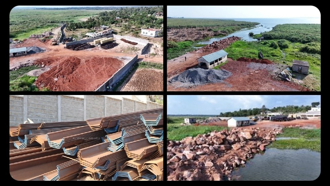 Construction works at Sio Port Pier on Lake Victoria in Busia County