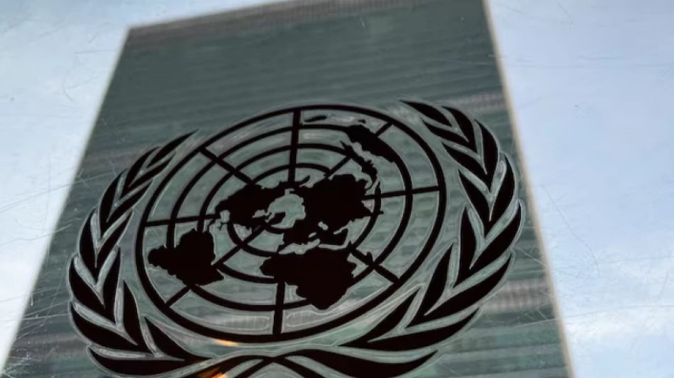 United Nations logo displayed on the exterior of a UN building in Geneva.