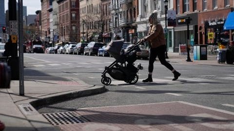 An intersection in Hoboken, New Jersey, that was redesigned to make pedestrians more visible