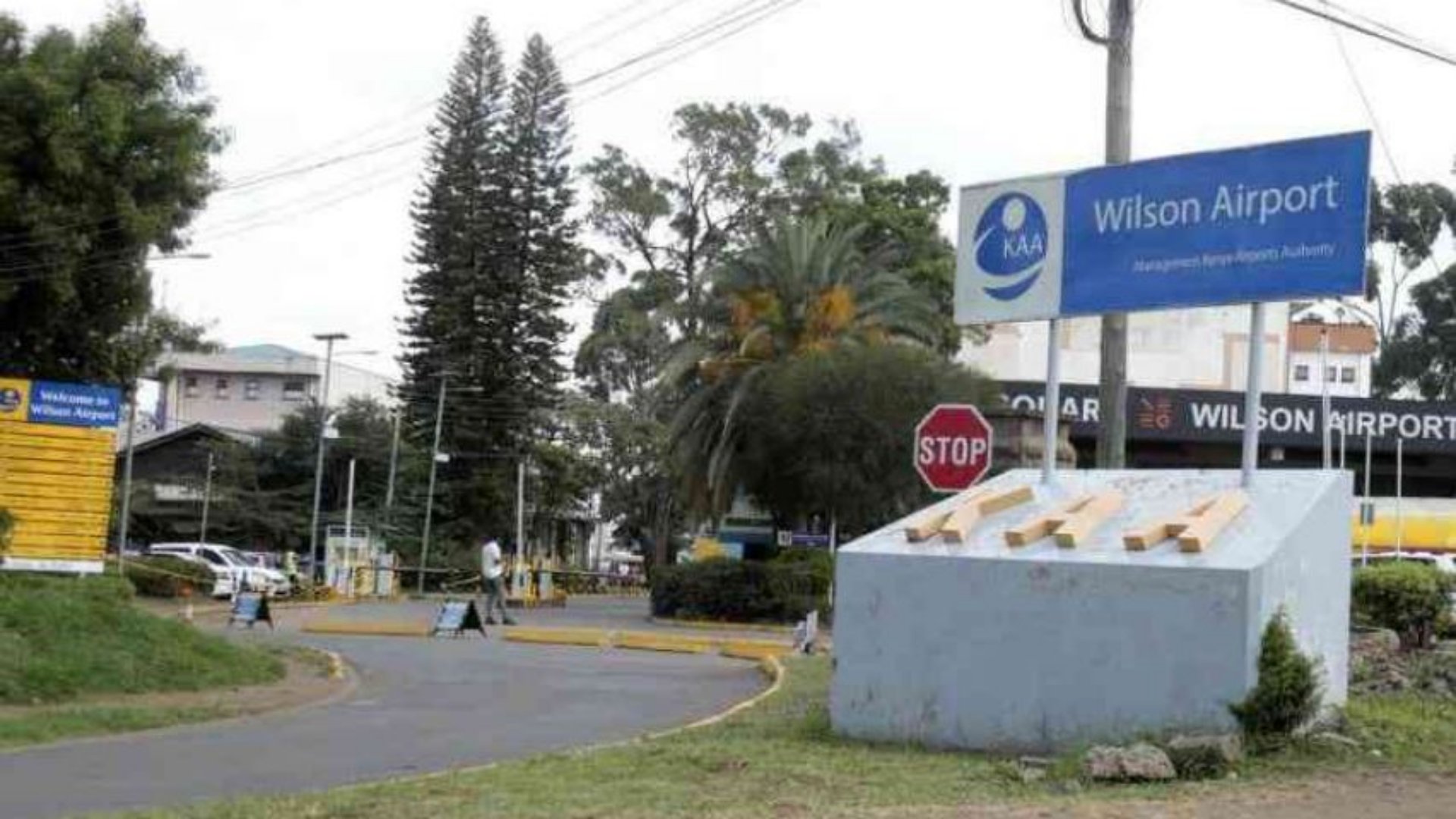 The Bomas International Conference Complex site in Nairobi, with a view of an aircraft on a modified approach path to Wilson Airport.