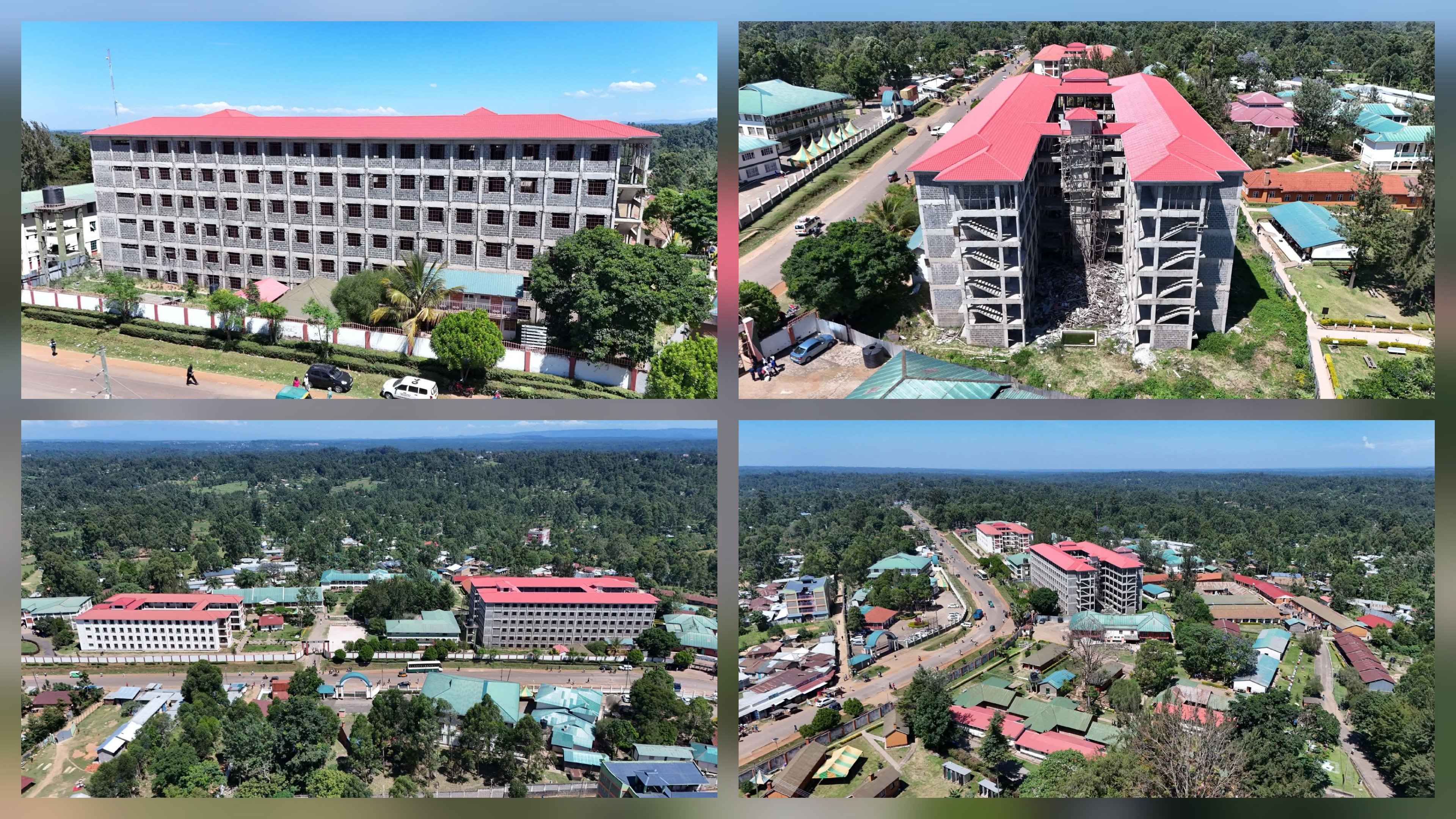 Construction progress of the six-storey tuition block at Sigalagala National Polytechnic in Kakamega.