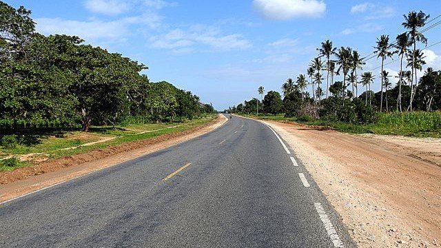 Mombasa-Kilifi highway construction showing the dualing of the road to ease traffic flow.