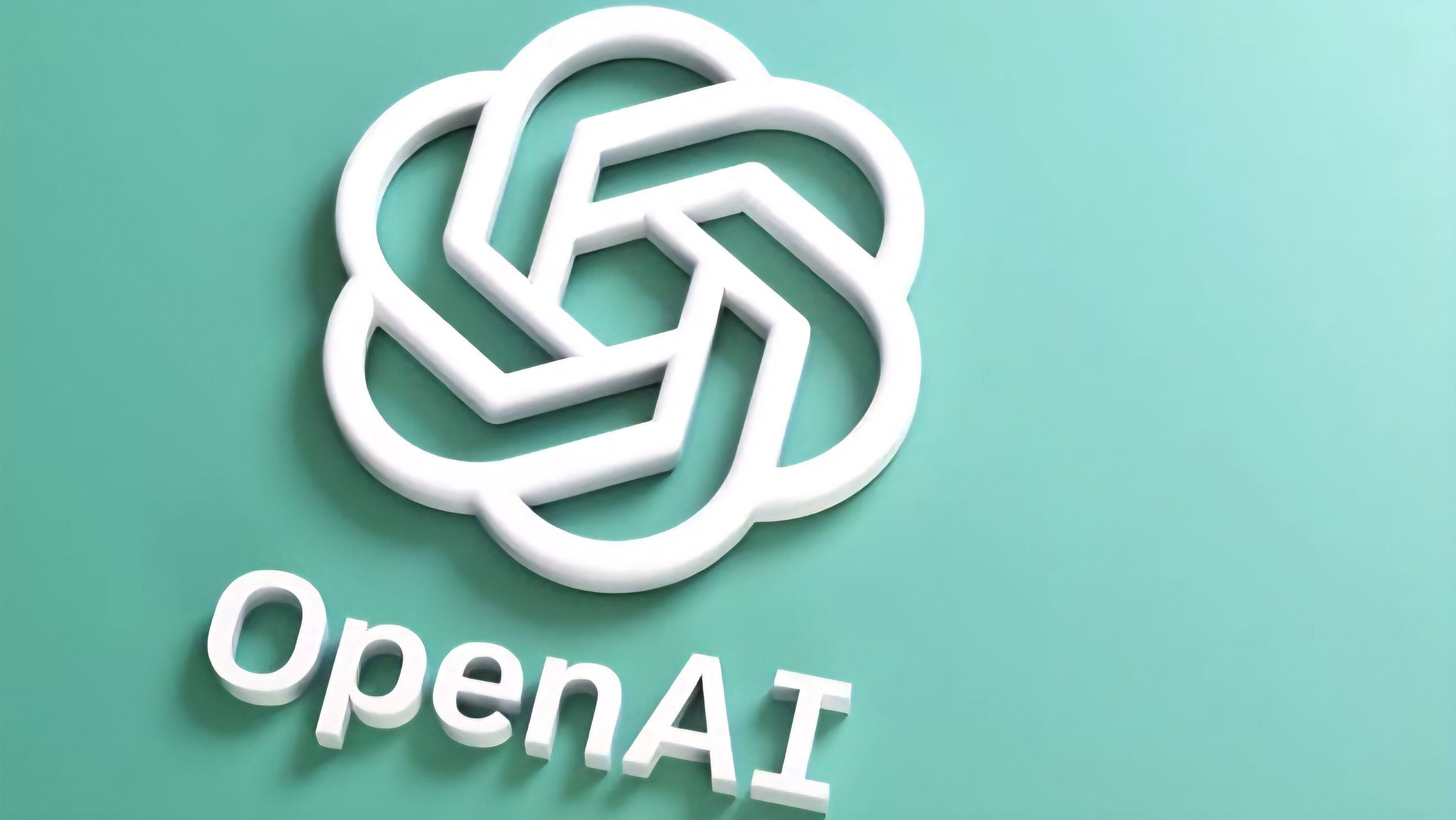 Open AI logo against a green background.
