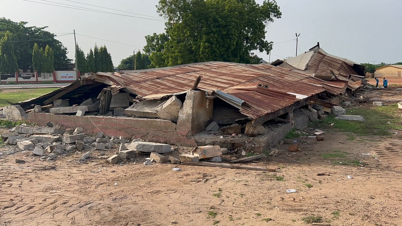 Site of the demolished Tendamba Primary School in Wa, Ghana, cleared for a proposed market development.