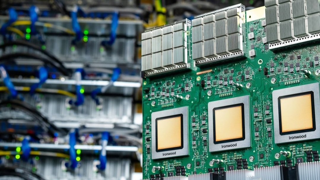Close-up of high-density server racks and circuit boards with glowing LED indicators in a data center.