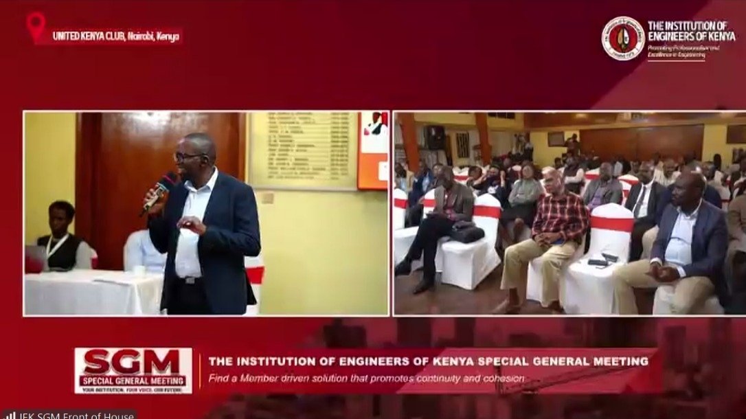 Members participating in the Institution of Engineers of Kenya special general meeting held in Nairobi