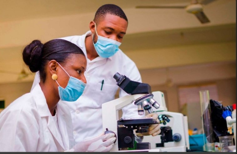 Scientists working in a Kenyan laboratory