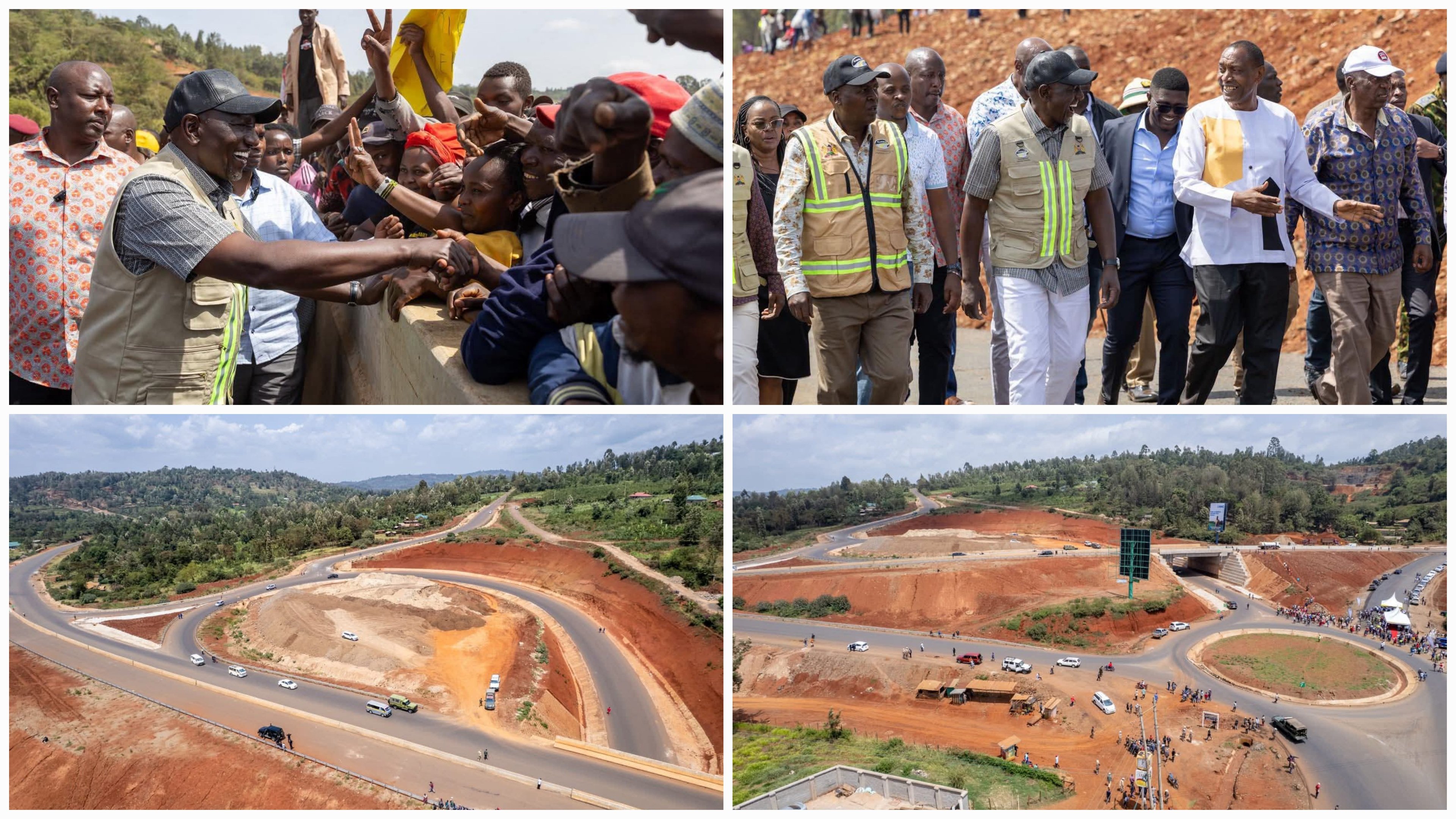 President Ruto visits the Marua Interchange construction site in Nyeri.