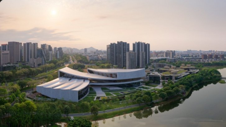 ZHA Completes Swooping Songshan Lake Exhibition and Performance Centre in China