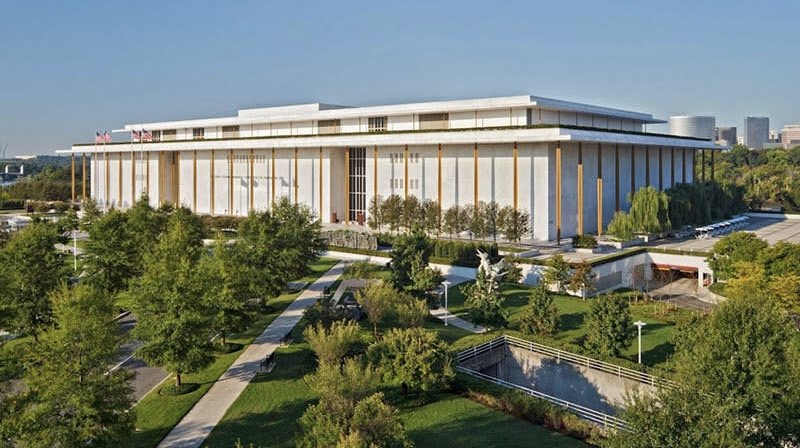 Exterior view of the Kennedy Center for the Performing Arts in Washington, DC.