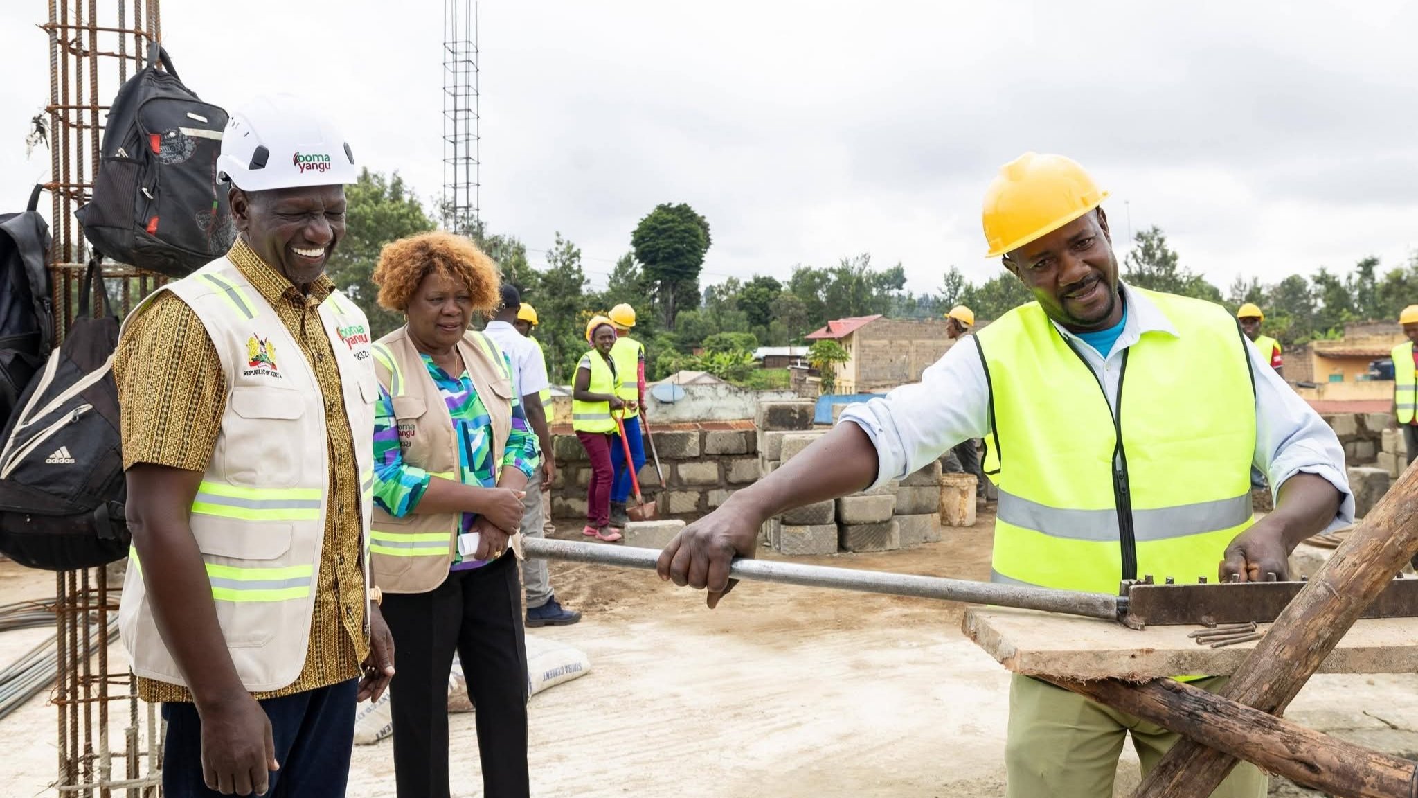 President William Ruto during site inspections and project launches in Murang'a County