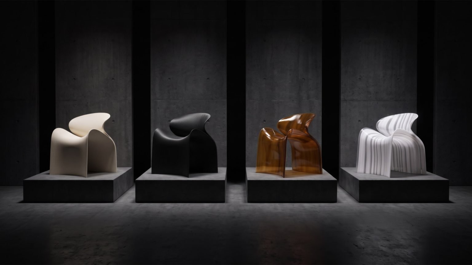 ZHA Unveils Sculptural Echo Chair 3D-Printed From Industrial Plastic Waste