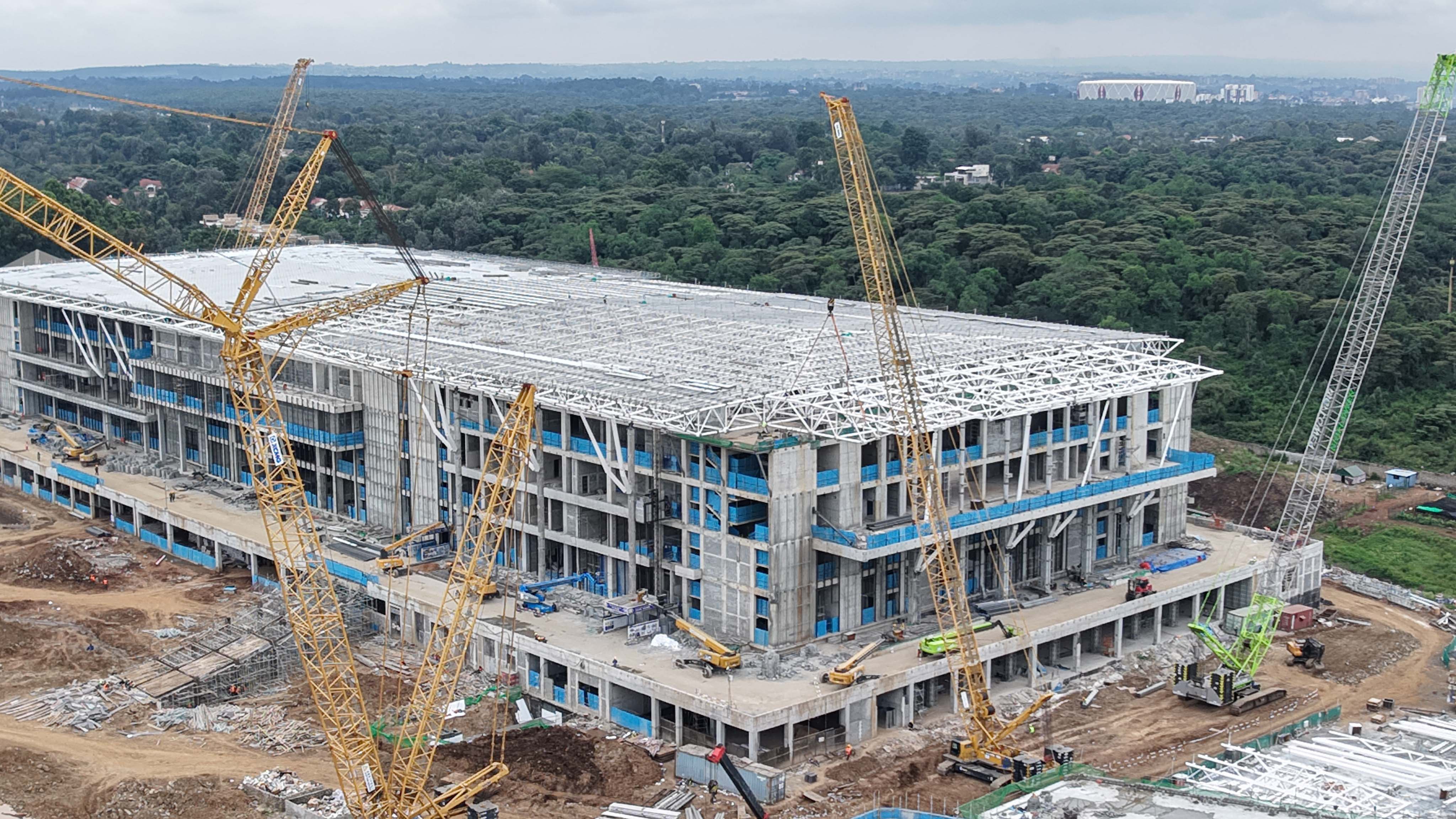 Roofing Works Advance at Bomas International Convention Complex