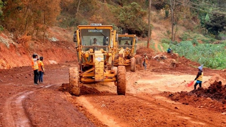 A road under construction in Kenya