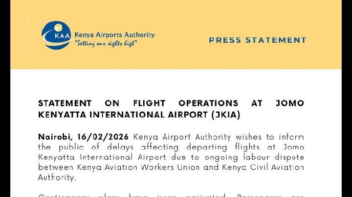 Jomo Kenyatta International Airport flight operations with passengers and aircraft on the tarmac