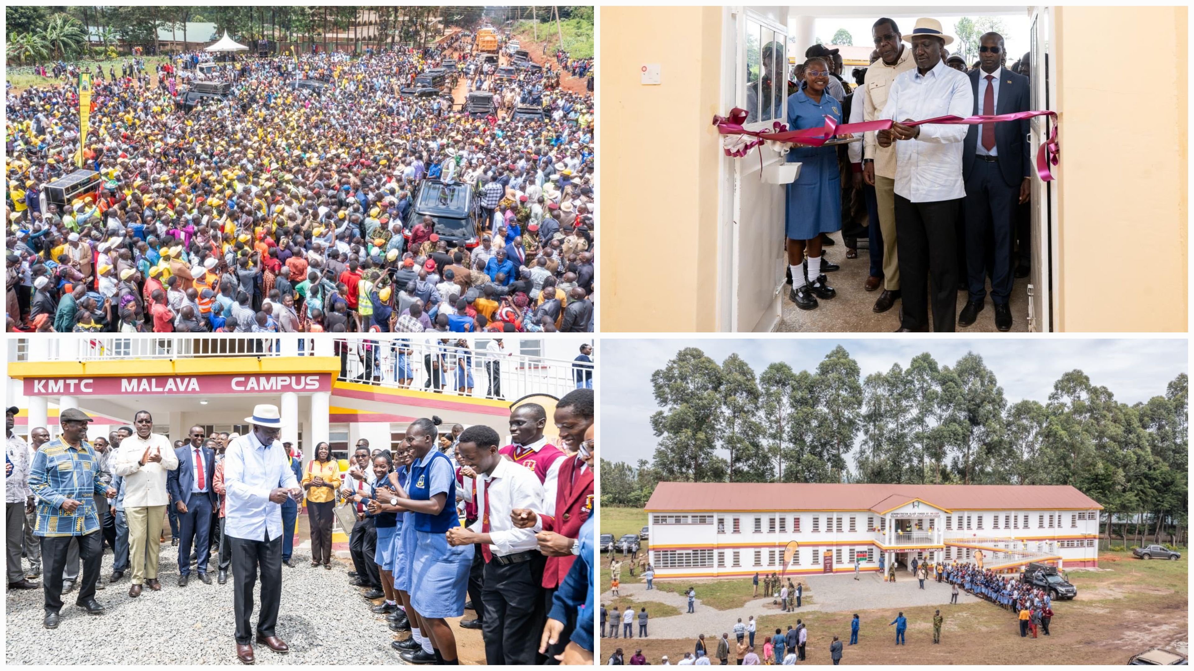 President Ruto officially opening the Malava Kenya Medical Training College in Malava, Kakamega County